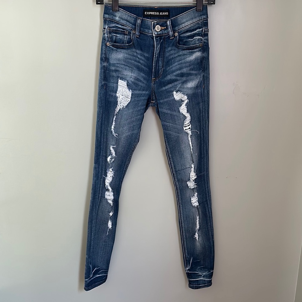 Express Ripped High Rise Jeans 00 - Picture 5 of 12